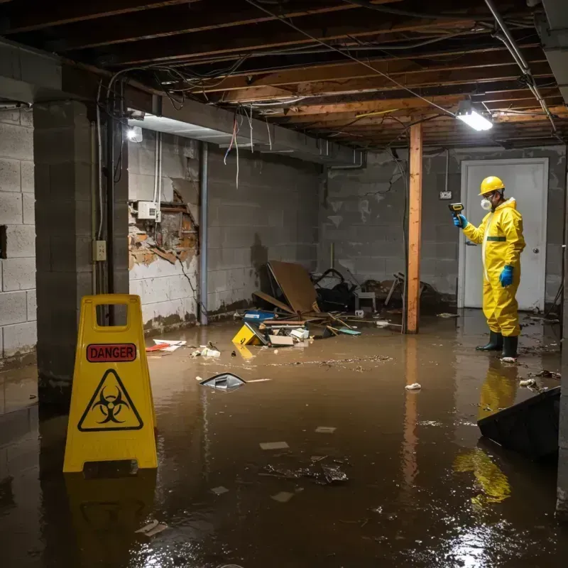 Flooded Basement Electrical Hazard in Blennerhassett, WV Property