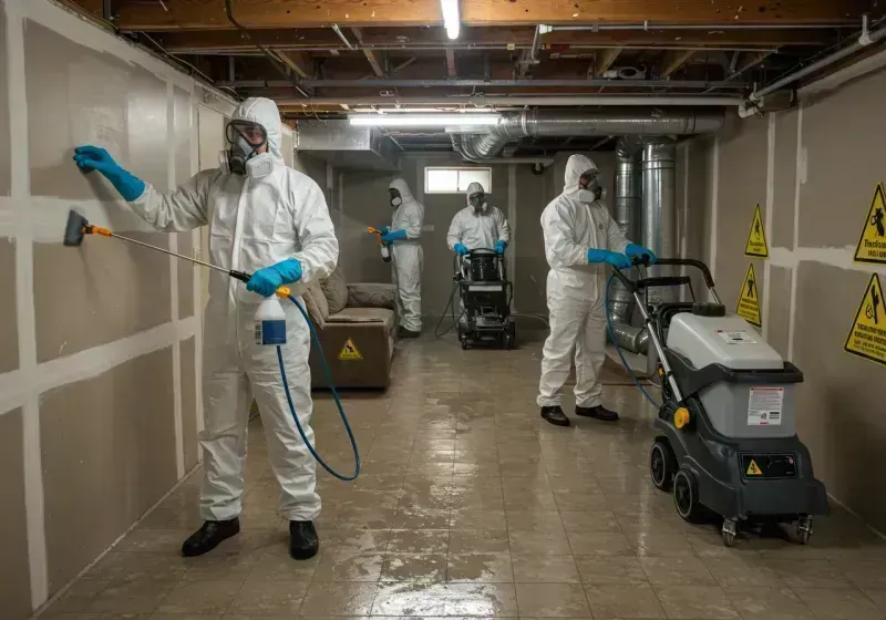 Basement Moisture Removal and Structural Drying process in Blennerhassett, WV